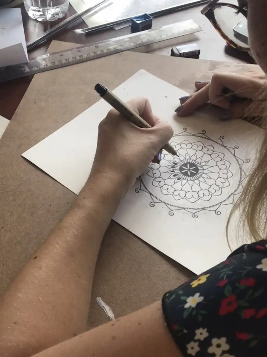 Drawing Mandala art process
