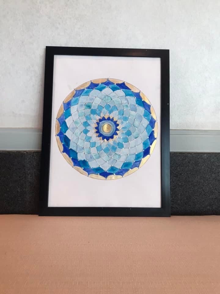 Lotus Mandala Tibetan Watercolor