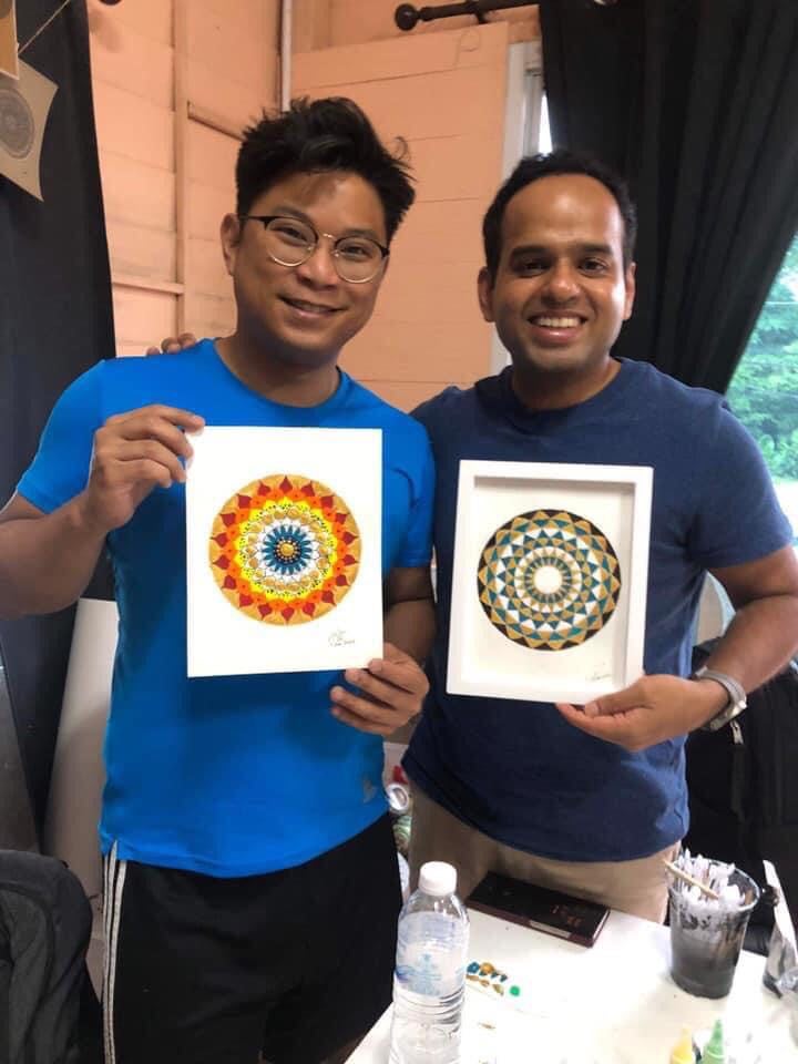 Lotus Mandala Tibetan Watercolor