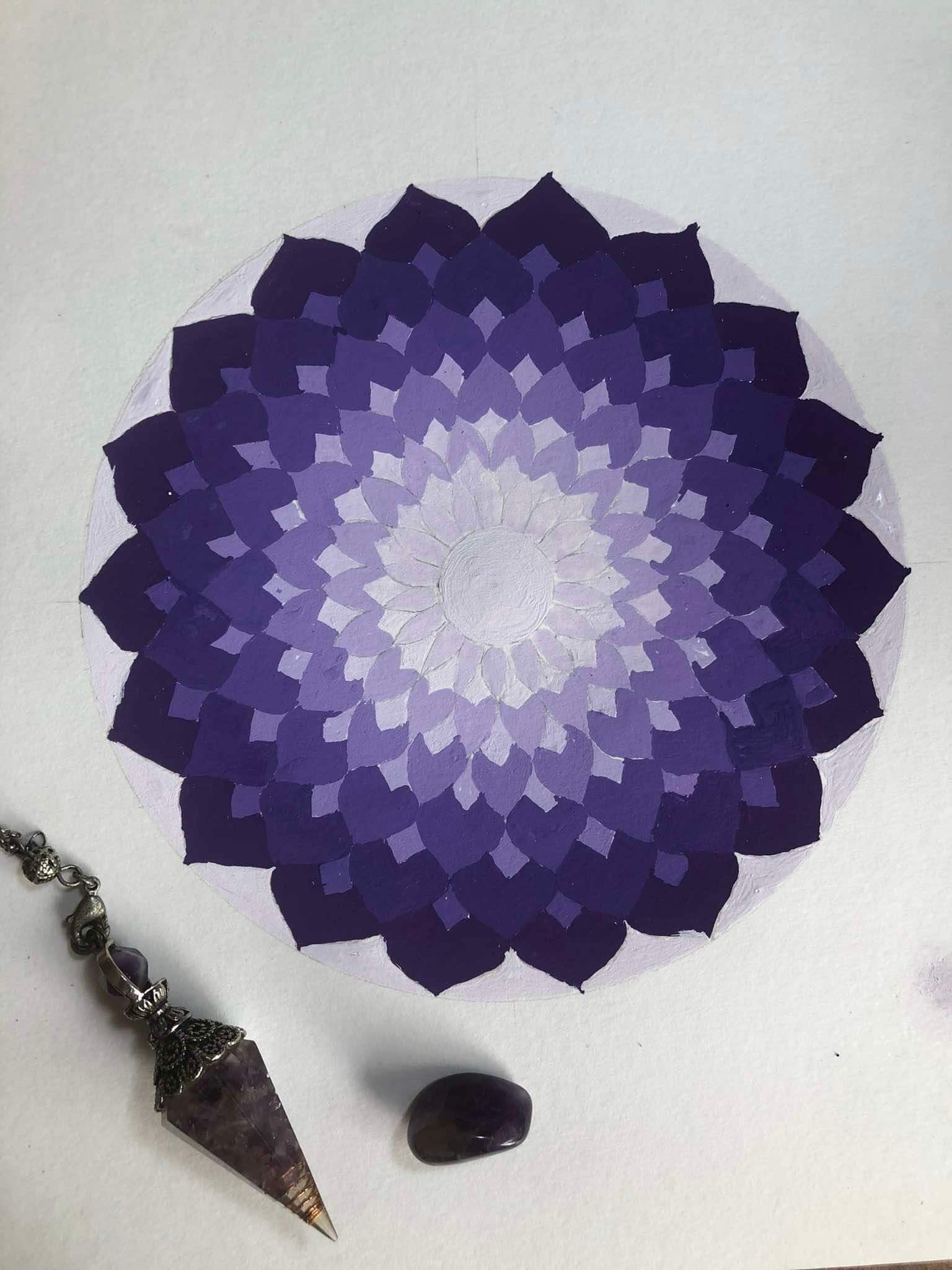 Lotus Mandala Tibetan Watercolor